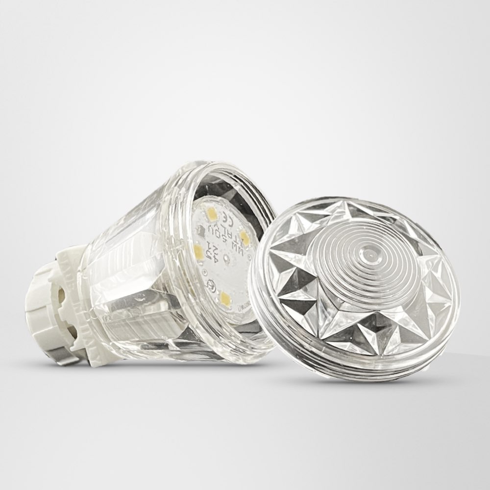 Imel Park Cabochon LED E10 <strong>UFO CRISTALLO Completo di Portalampada e WARM LED</strong>